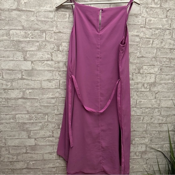 WHITE House Black Market lavender high low dress women’s 16‎ with belt - Picture 4 of 8